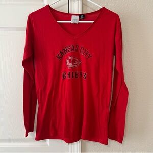Kansas City Chiefs Long Sleeve Vintage-Style V-Neck Women’s Medium